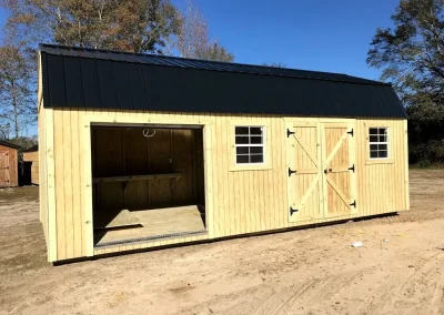 Lofted Storage Barn from Dixie Outdoor Solutions. Serving the Baxley Georgia Area.